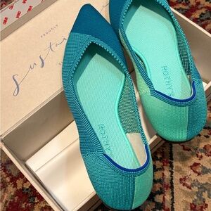 Rothy's Ocean Blue and Mint Flats